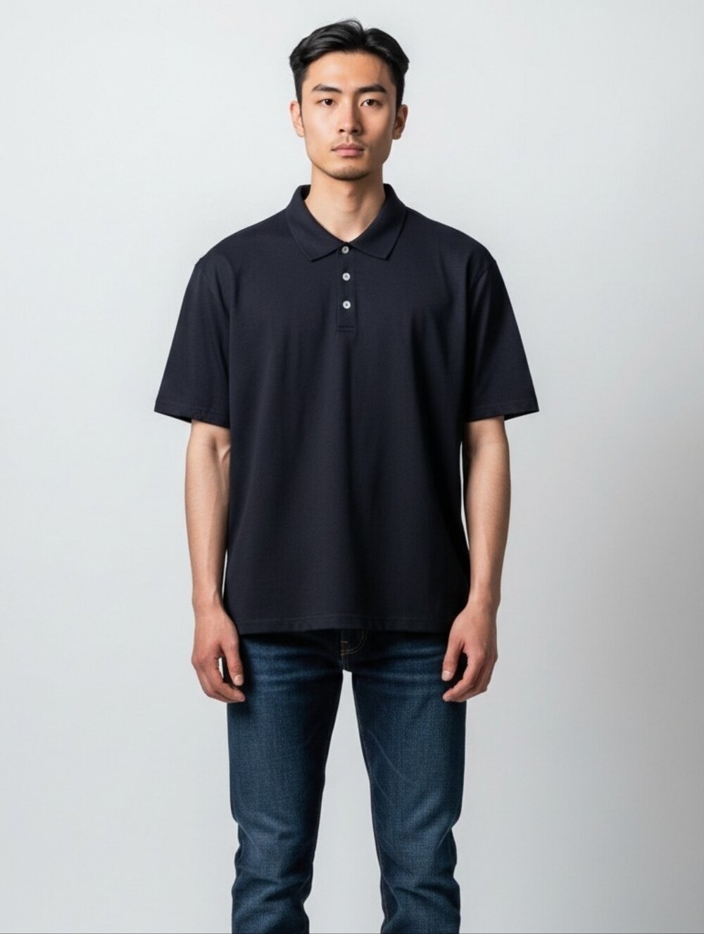 Pinspark Navy Blue Short Sleeve Knit Preppy Men's Golf Polo Shirt Size 2XL NWT